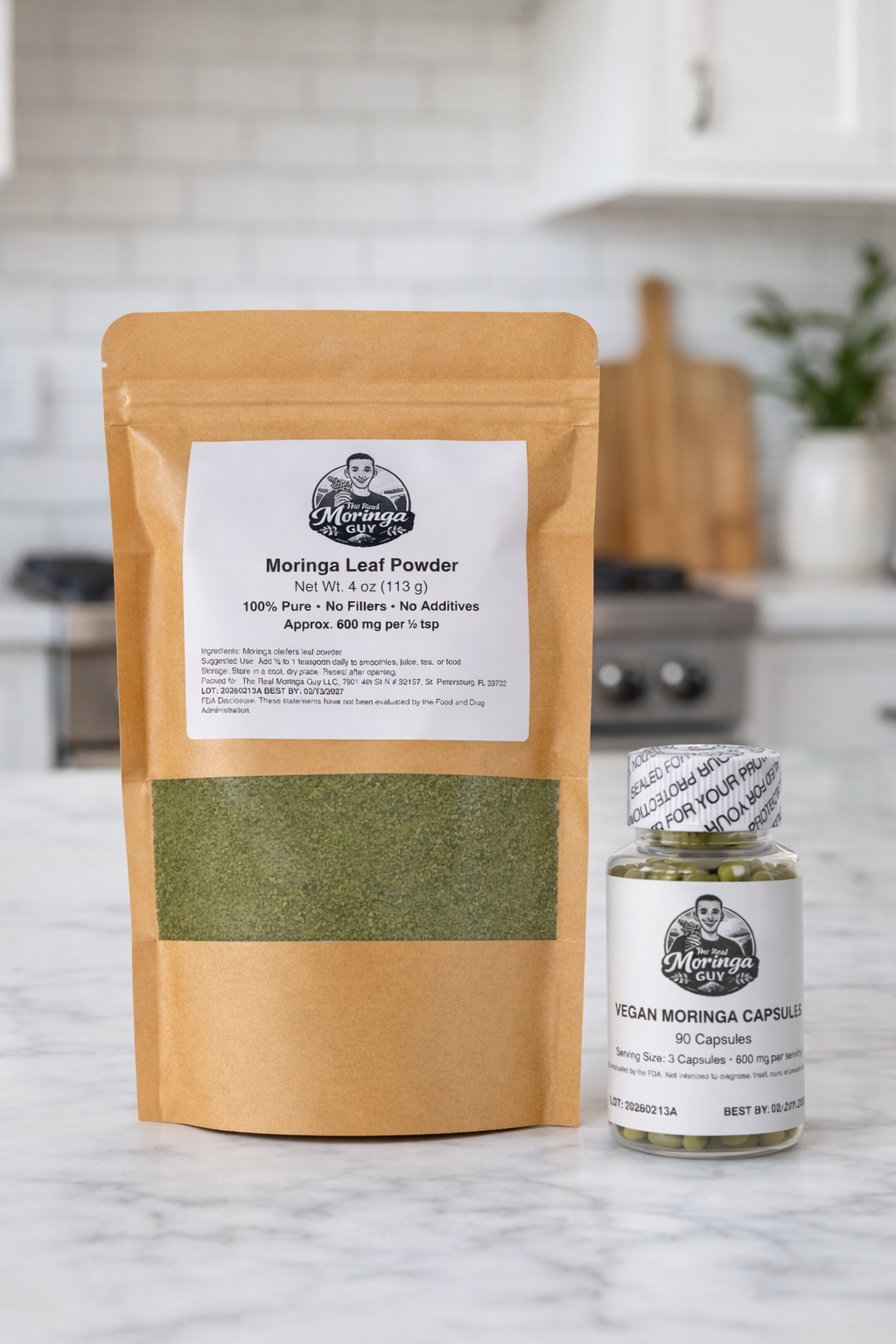 90 Vegan Moringa Capsules + 4 Ounce Moringa Powder Bundle (Save $6)